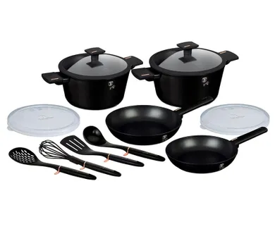 Berlinger Haus, Monaco, zestaw: garnki tytanowe + patelnie + akcesoria, 12 elementów