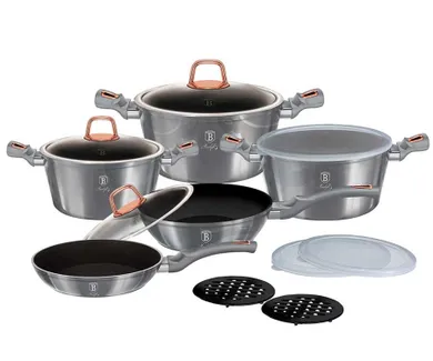 Berlinger Haus, Moonlight, zestaw: garnki z pokrywą + patelnie, 13 elementów