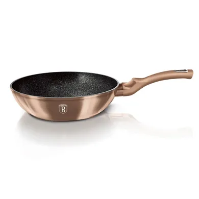 Berlinger Haus, patelnia granitowa, wok, 30 cm, Rose Gold