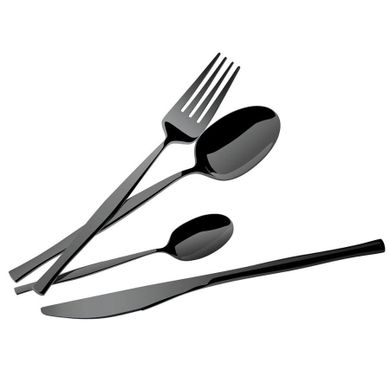 Berlinger Haus, Shiny Black, sztućce, połysk, 24 elementy