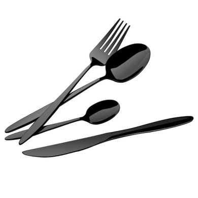 Berlinger Haus, Shiny Black, sztućce, połysk, 24 elementy