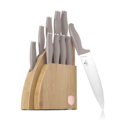 Berlinger Haus, Taupe, zestaw noży w bloku bambusowym