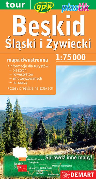 Beskid Śląski i Żywiecki. Mapa turystyczna 1:75000