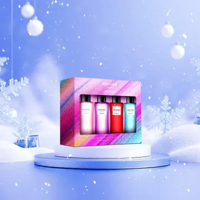 Bespoke, zestaw mgiełki do ciała: mandarin + spiced pear + jasmine&chocolate + bergamot, 4-50 ml