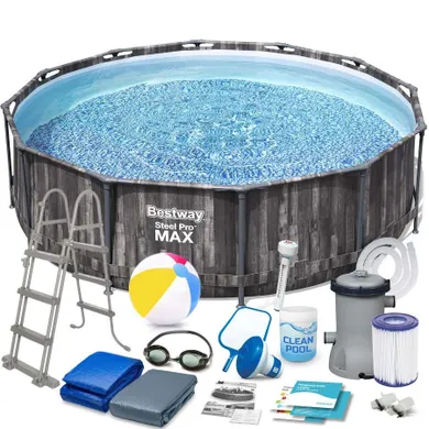 Bestway, basen ogrodowy stelażowy, 366-100 cm, zestaw 18w1