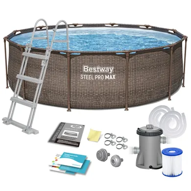 Bestway, basen ogrodowy stelażowy, 366-100 cm, zestaw, 18w1