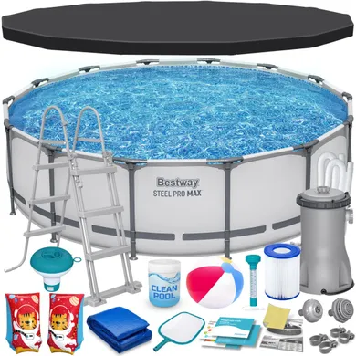 Bestway, basen ogrodowy, stelażowy, 427-107 cm, zestaw 19w1