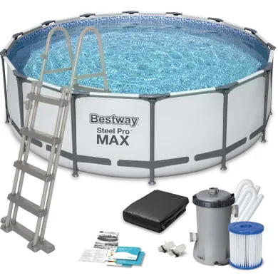 Bestway, basen ogrodowy stelażowy 457-122 cm, zestaw 11w1, 56438