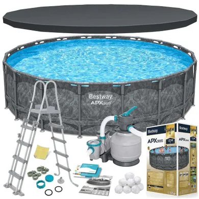 Bestway, basen ogrodowy, stelażowy, zestaw 11w1, 549-132 cm
