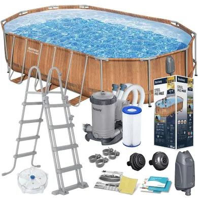 Bestway, basen ogrodowy, stelażowy, zestaw 13w1, 610-366-122 cm