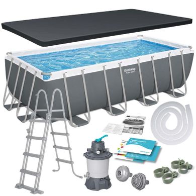 Bestway, basen stelażowy, ogrodowy 488-244-122 cm, zestaw 11w1