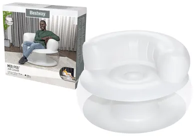 Bestway, dmuchany fotel, biały, 112-112-70 cm