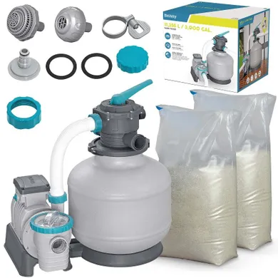 Bestway, pompa piaskowa, 11355 l/h + piasek, 50 kg