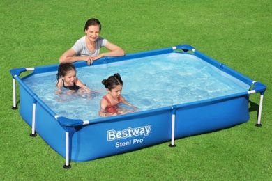 Bestway, Steel Pro Max, basen stelażowy, prostokątny, 2,21-1,50-0,43m