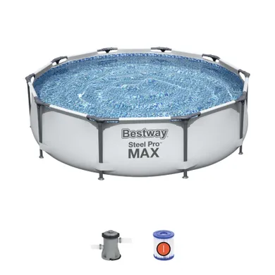 Bestway, Steel Pro Max, basen stelażowy z pompą filtracyjną, 3,05-0,76m
