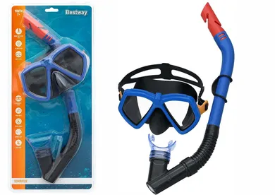 Bestway, zestaw do nurkowania, maska z rurką, niebieski