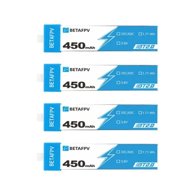 BetaFPV, BT2.0, zestaw baterii do dronów 1S, 450mAh, 3.8V, 4 szt.