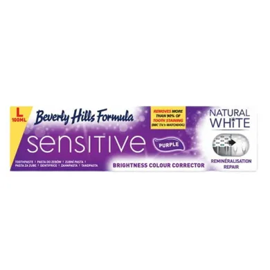 Beverly Hills, Natural White Sensitive Purple Toothpaste, wybielająca pasta do zębów nadwrażliwych, 100 ml
