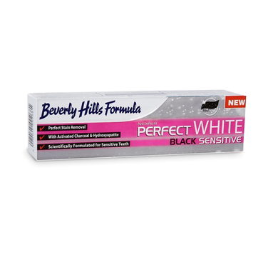 Beverly Hills, Perfect White Black Sensitive, czarna pasta do zębów nadwrażliwych, 100 ml