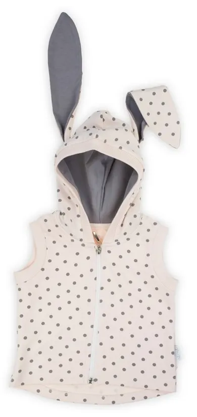 Bezrękawnik dziewczęcy z kapturem, różowy, Nicol