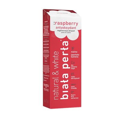 Biała Perła, Raspberry, pasta do zębów bez fluoru, 75 ml