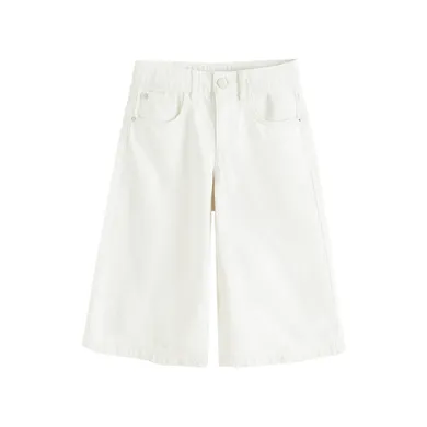 Białe jeansowe szorty wide z regulacją Cool Club