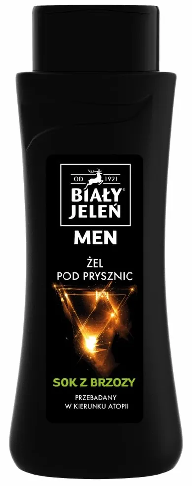 Biały Jeleń, For Men, hipoalergiczny, żel pod prysznic, tonizujący z sokiem z brzozy, 300 ml