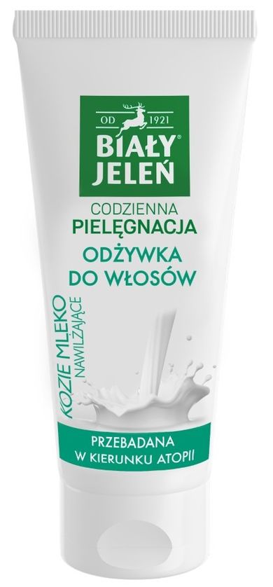 Biały Jeleń, odżywka hipoalergiczna nawilżająca z kozim mlekiem do włosów suchych i cienkich, 200 ml