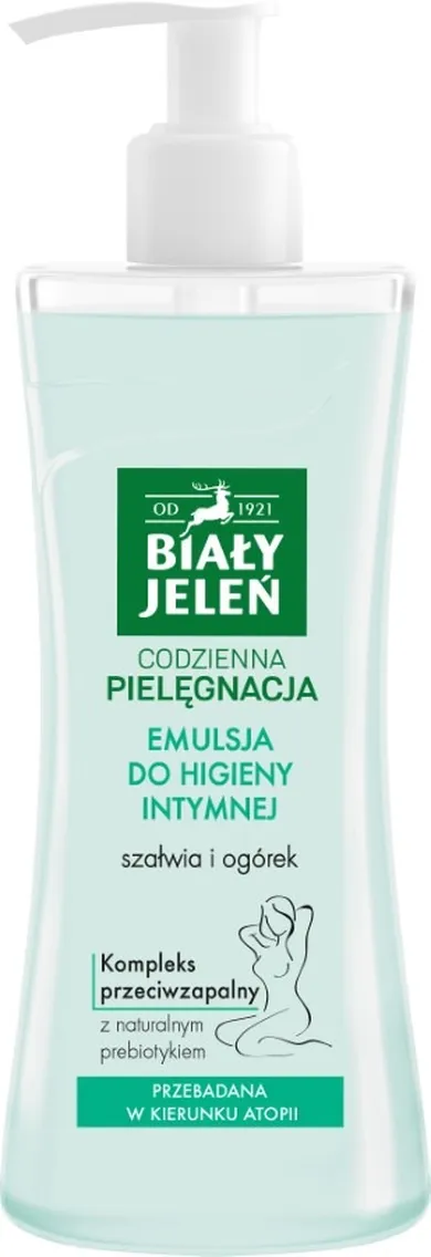 Biały Jeleń, Premium, Szałwia i ogórek, emulsja do higieny intymnej, 265 ml