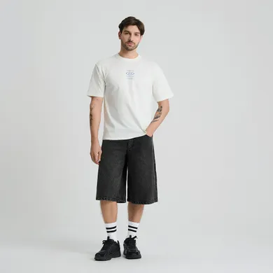 Biały t-shirt o kroju relaxed S.W.Smiley NOWEAR