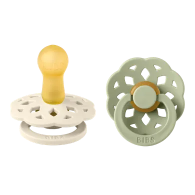 Bibs, Boheme, smoczek uspokajający, kauczuk Hevea, Ivory&Sage, rozmiar 2, 2 szt.