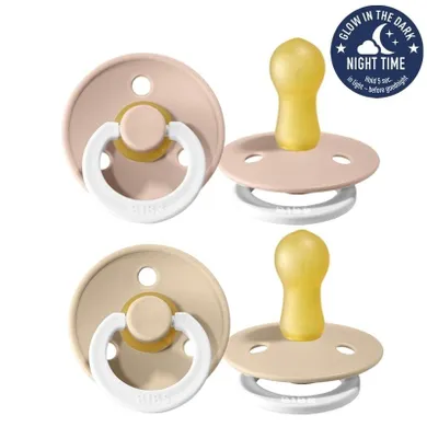 Bibs, Colour, smoczek uspokajający, kauczuk Hevea, Blush Glow&Vanilla Glow, rozmiar 3, 2 szt.