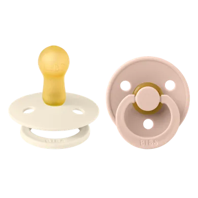 Bibs, Colour, smoczek uspokajający, kauczuk Hevea, Ivory&Blush, rozmiar 2, 2 szt.