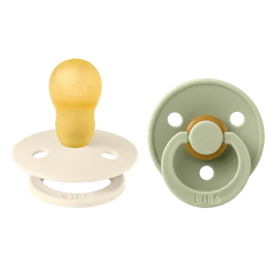 Bibs, Colour, smoczek uspokajający, kauczuk Hevea, Ivory&Sage, rozmiar 3, 2 szt.
