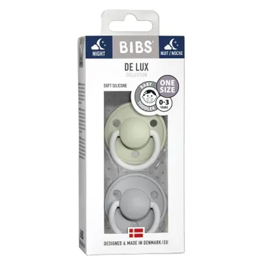 Bibs, De Lux, smoczek uspokajający, Blush Glow&Vanilla Glow, Onesize, 2 szt.