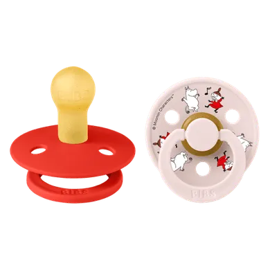 Bibs, Muminki, smoczek uspokajający, kauczuk Hevea, Candy Apple Mix, rozmiar 2, 2 szt.