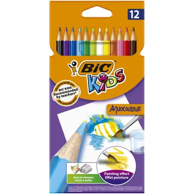 Bic, Aqvacoleur, kredki akwarelowe, 12 kolorów