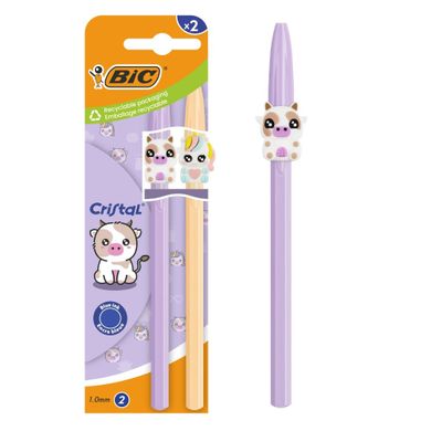 Bic, Cristal Figurine, długopis, niebieski, 2 szt.