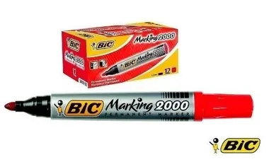 Bic, Eco 2000, marker permanentny, czerwony, 12 szt.