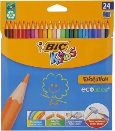 Bic, Evolution Kids Ecolutions, kredki ołówkowe, 24 kolory