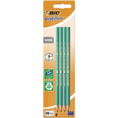 Bic, Evolution Original, 650 HB, ołówek bez gumki, 4 szt.