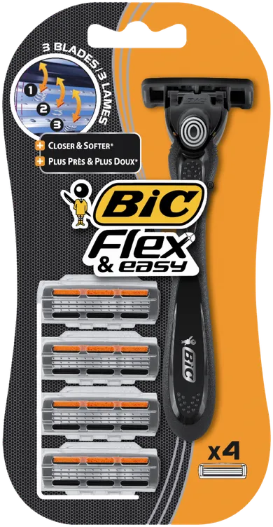Bic, Flex&Easy, maszynka do golenia dla mężczyzn, 4 szt.