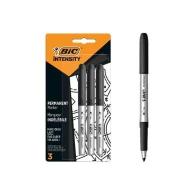 Bic, Intensity Permanent Fine, marker, czarny, 1.8 mm, 3 szt.