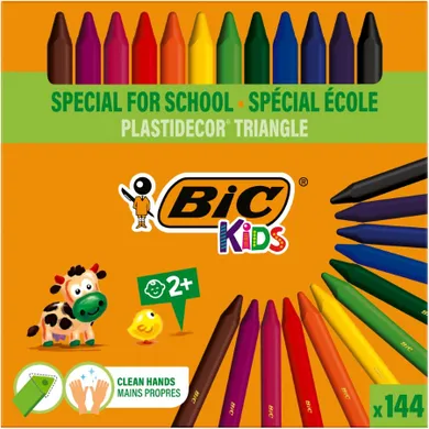 Bic Kids, plastidecor triangle, zestaw piśmienniczy, 144 szt.