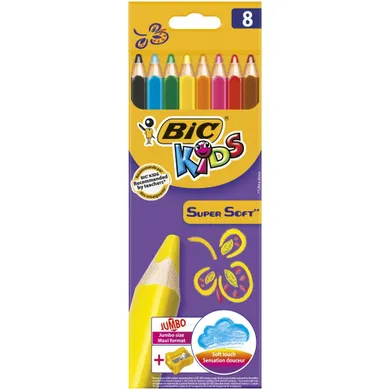 Bic Kids, Super Soft, kredki, 8 kolorów