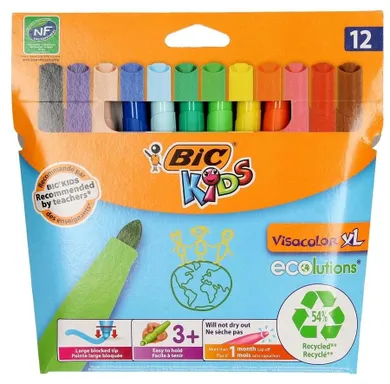 Bic, Kids, Visacolor XL, flamastry, 12 kolorów