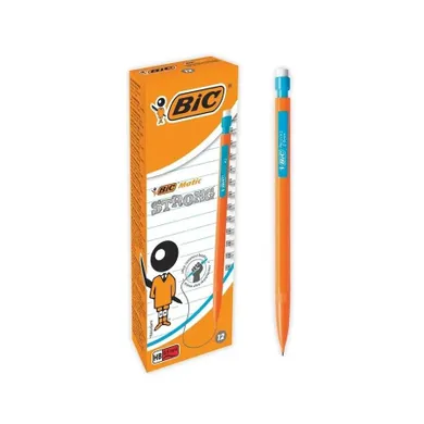 Bic, Matic Strong, ołówek automatyczny z gumką, HB, 0, 9 mm, 12 szt.