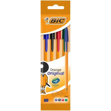 Bic, Orange Original Fine, długopis, 4 szt.