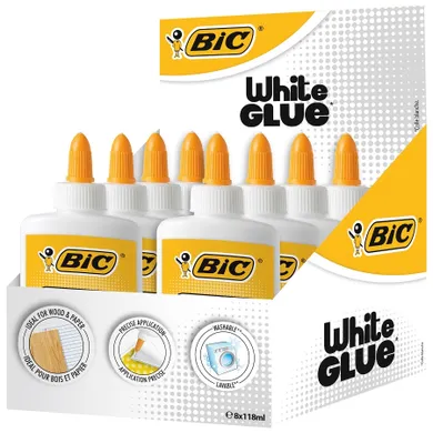 Bic, White Glue, klej, 118 ml, 8 szt.