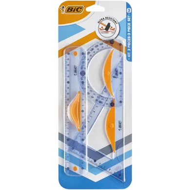 Bic, zestaw geometryczny, 20 cm, 3 elementy